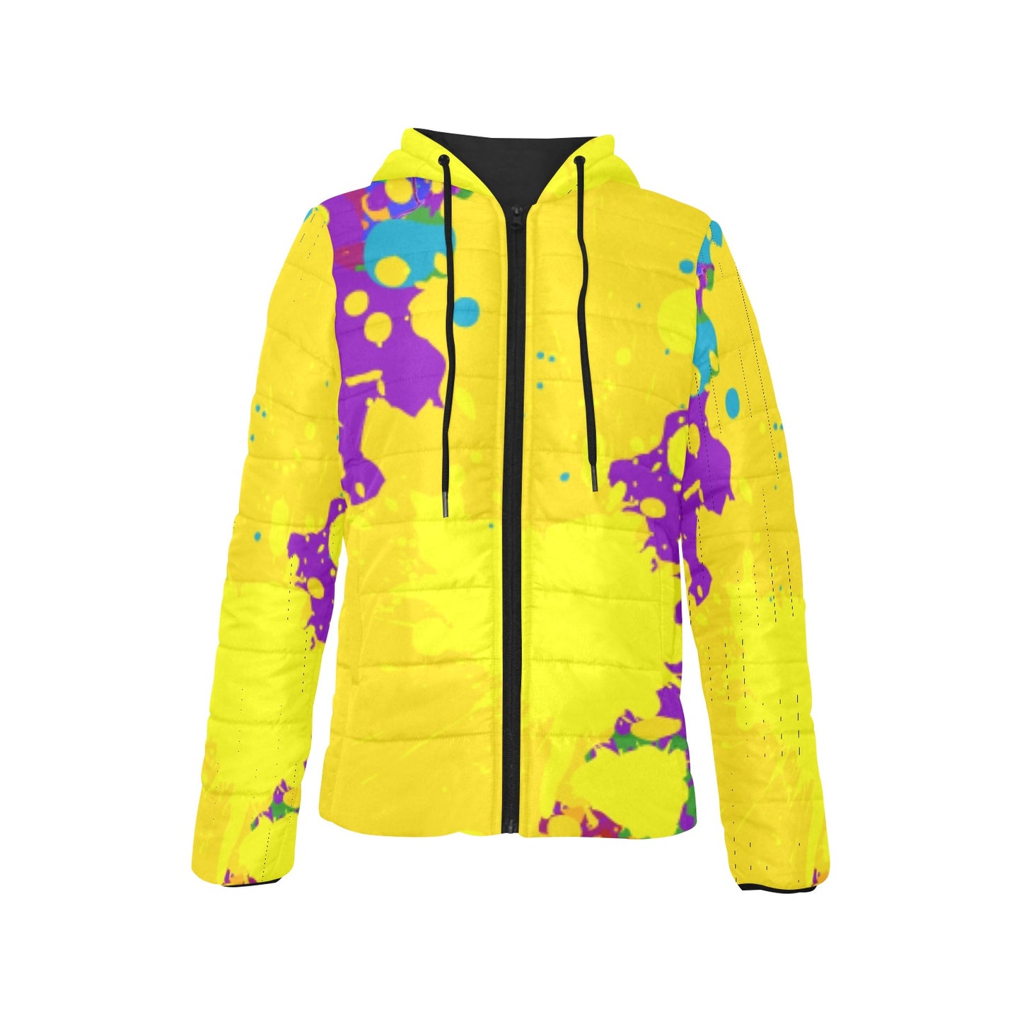 Yellow Splatter Women's Hooded Jacket