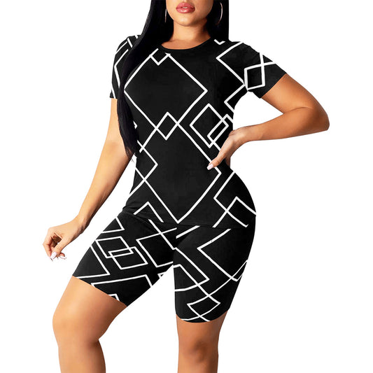 Black Squared Women's Short Set