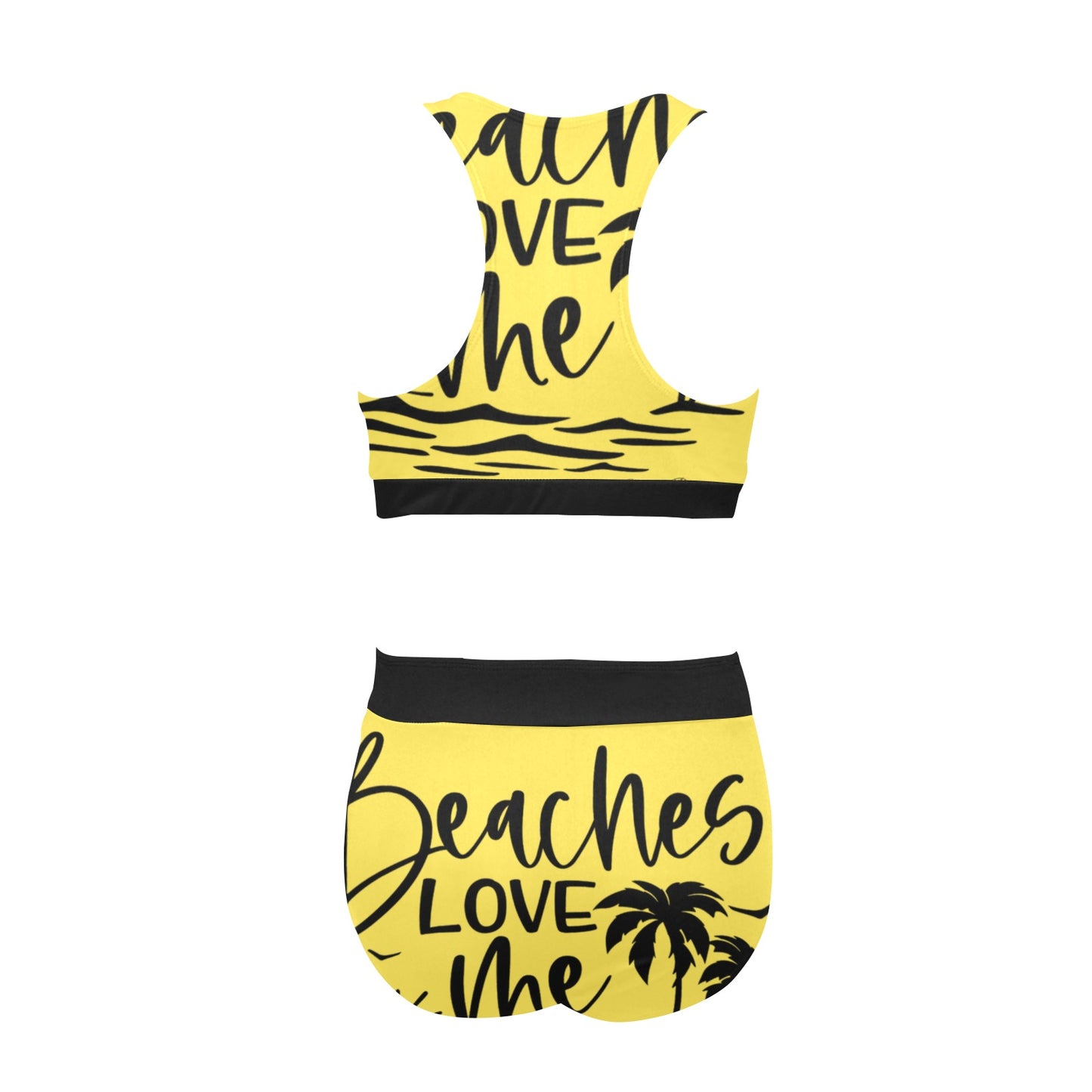 Beaches Love Me Crop Top Bikini Set