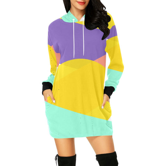 Multi Color Hoodie Mini Dress