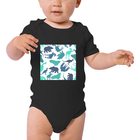 Blue Animals Baby Onesie