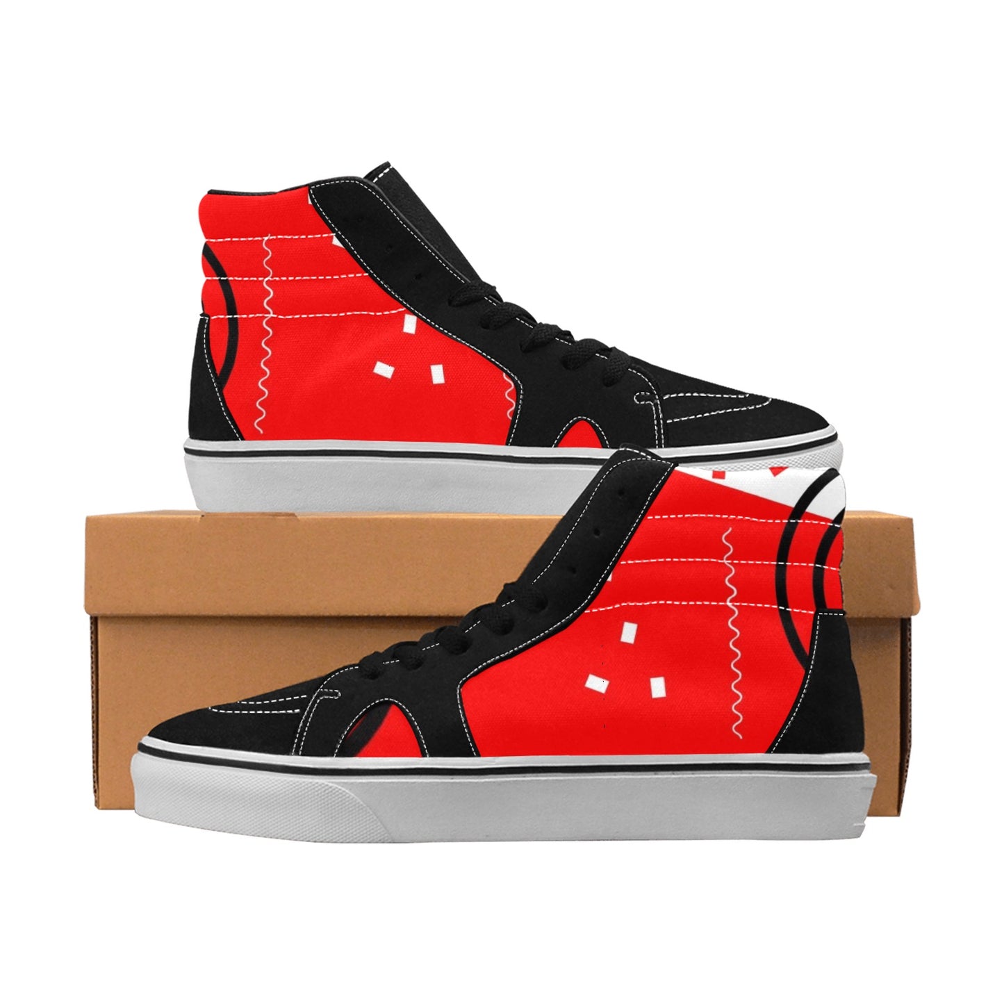 Red Does It Good Women's High Top Skateboarding Shoes