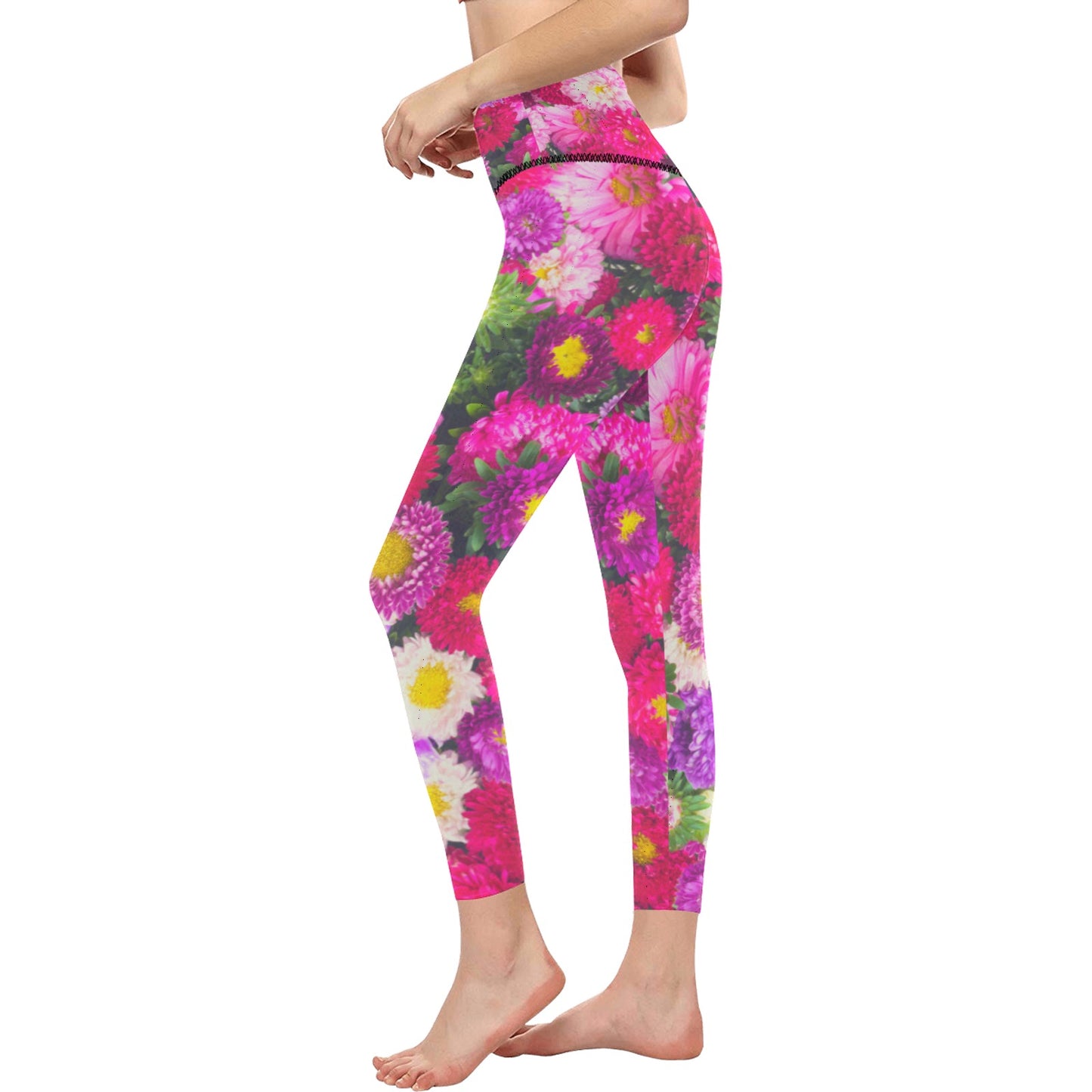 Pink Flow Women's High-Waisted Leggings