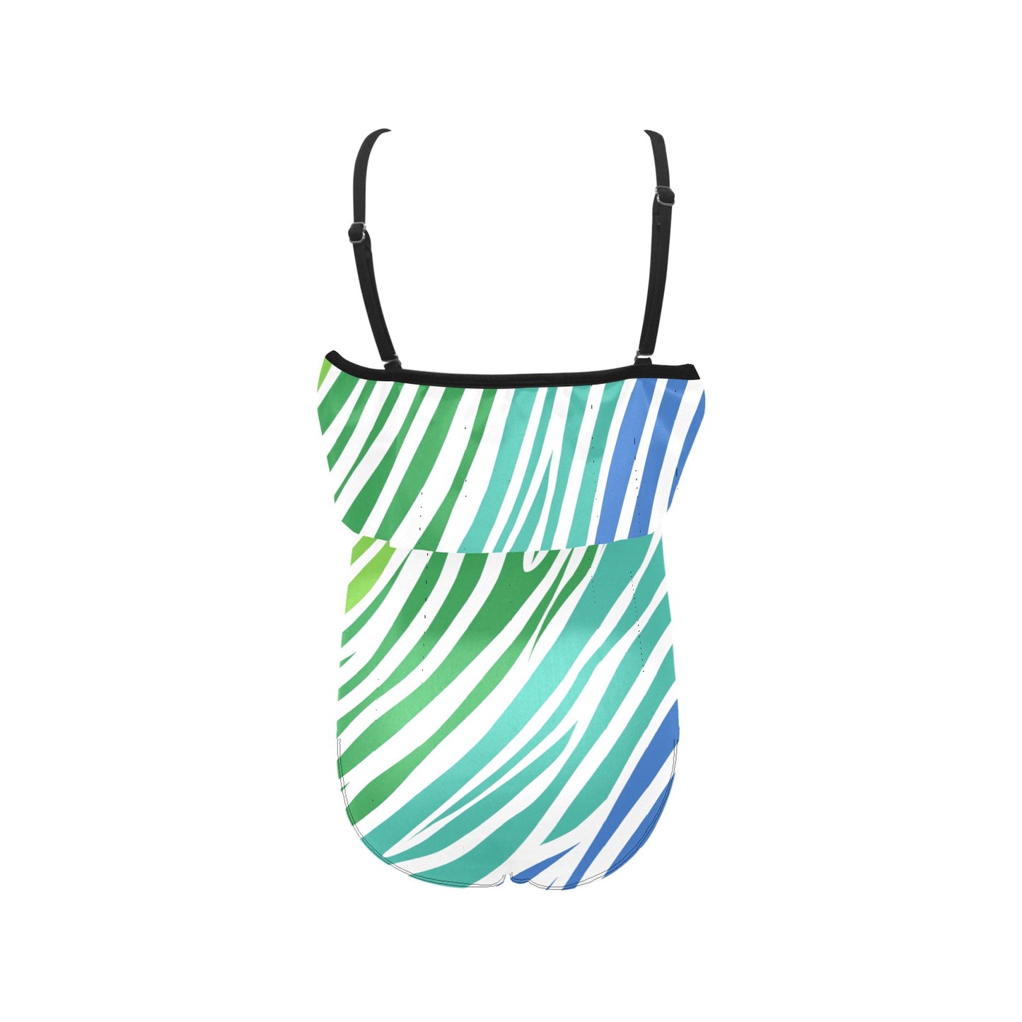 White Teal Zebra Girls Swimsuit