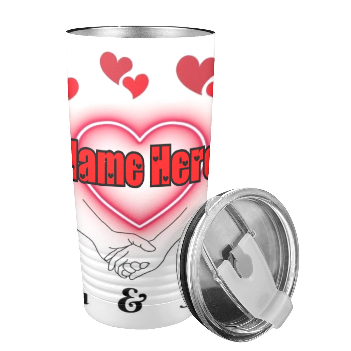 PERSONALIZED You & Me Valentine’s Day 20oz Insulated Stainless Steel Mobile Tumbler