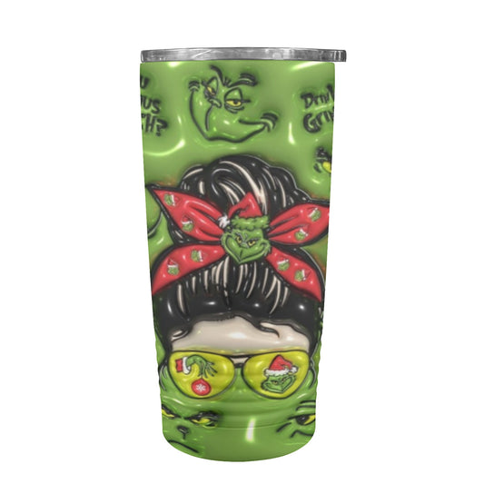 Grinch Girl Christmas 20oz Insulated Stainless Steel Mobile Tumbler