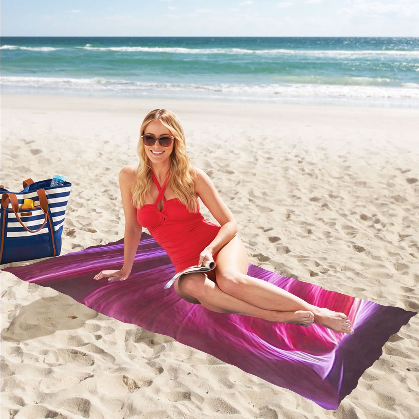 Purple Winds Beach Towel 32"x 71"