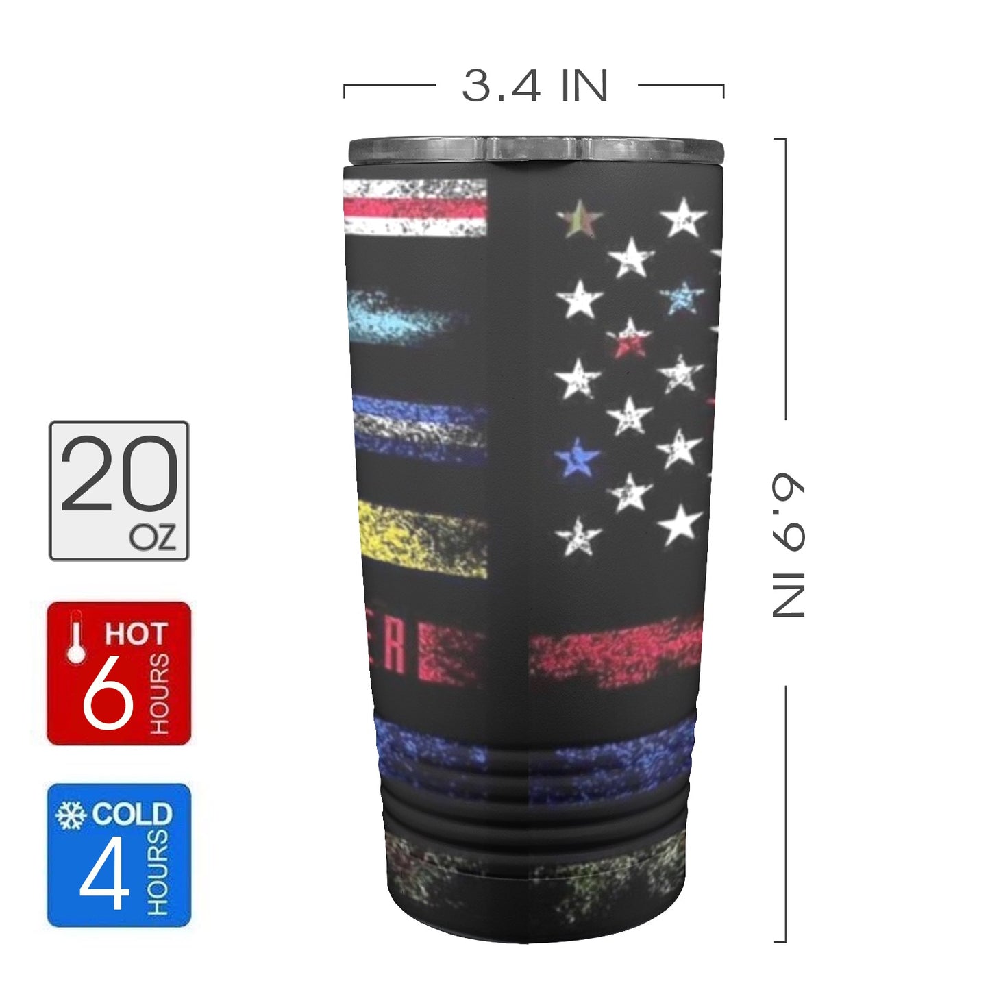 The Front Line 20oz Insulated Stainless Steel Mobile Tumbler