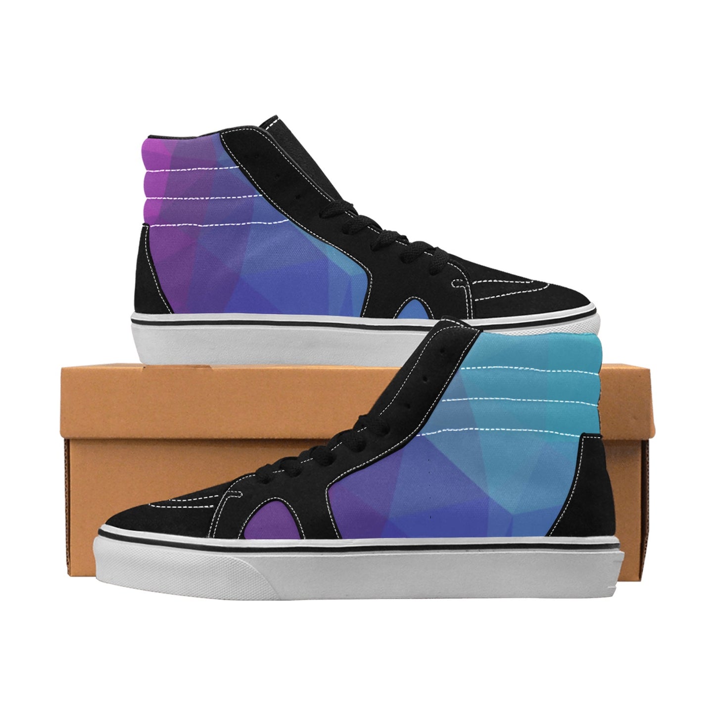 Blue Purple Women's High Top Skateboarding Shoes