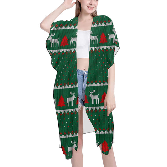 Deer Christmas Chiffon Cover Up