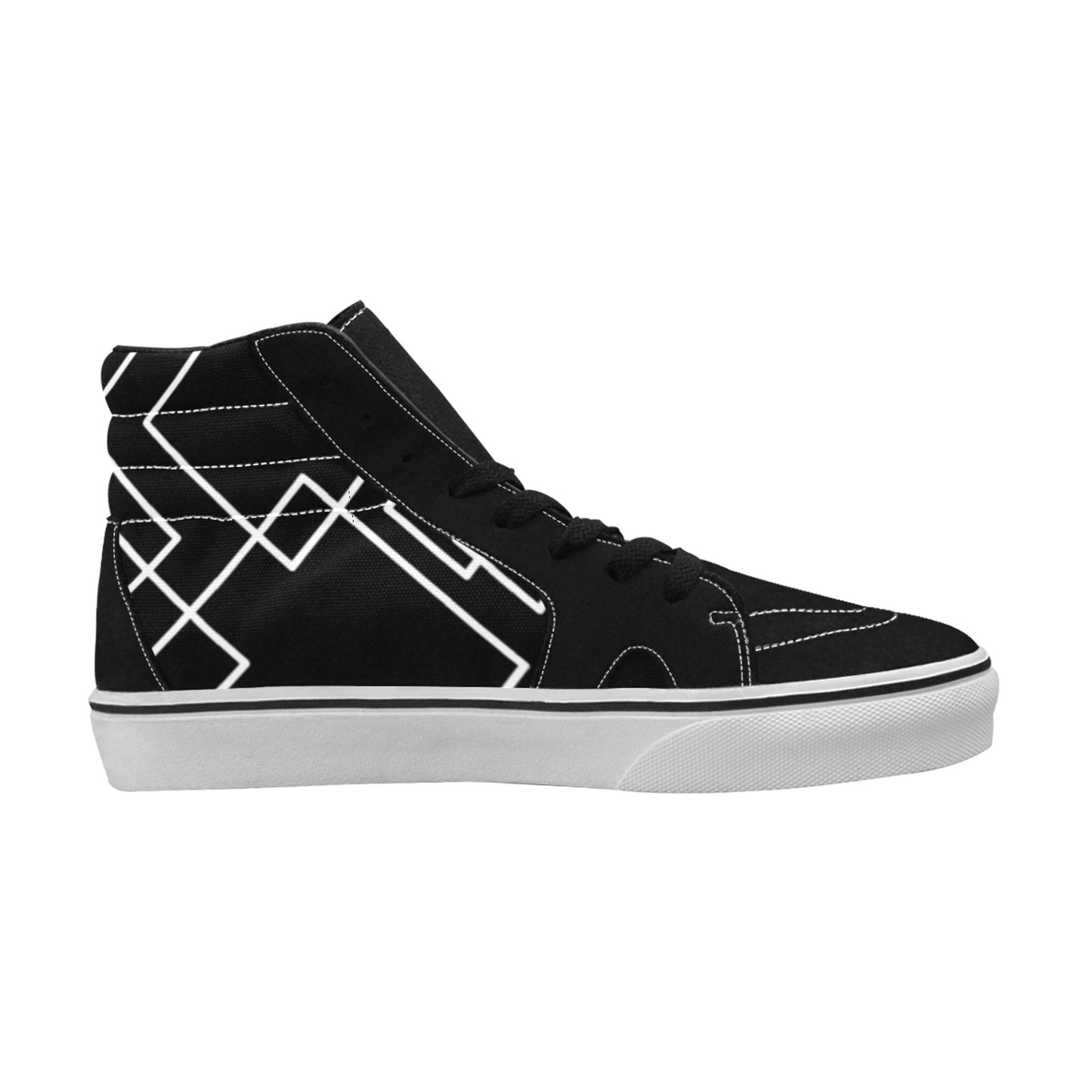 Black Squared Women's High Top Shoes