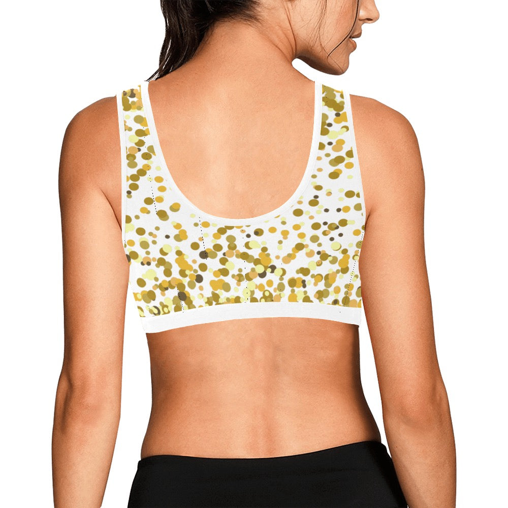 Gold Confetti Women's Sports Bra