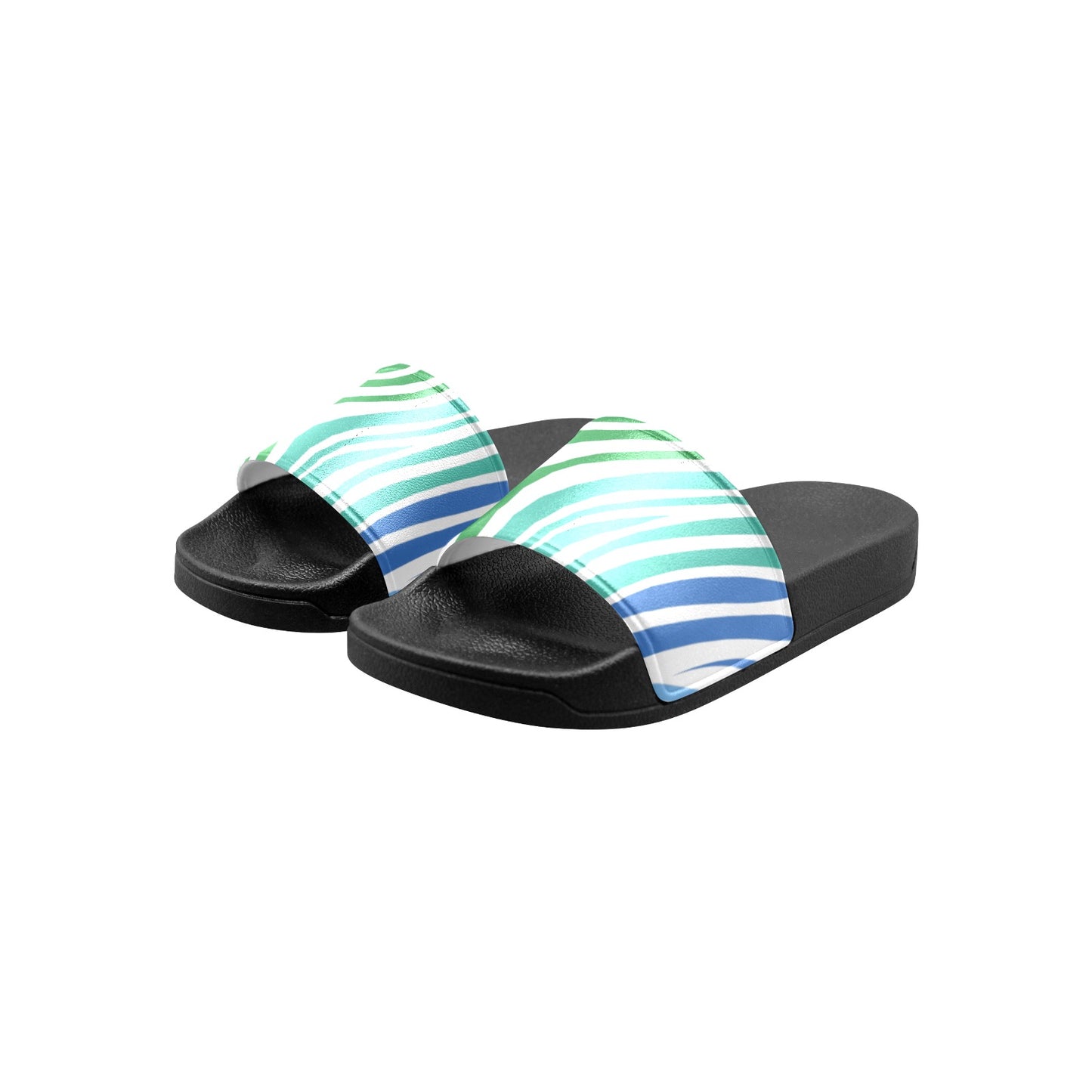 White Teal Zebra Kids Slides