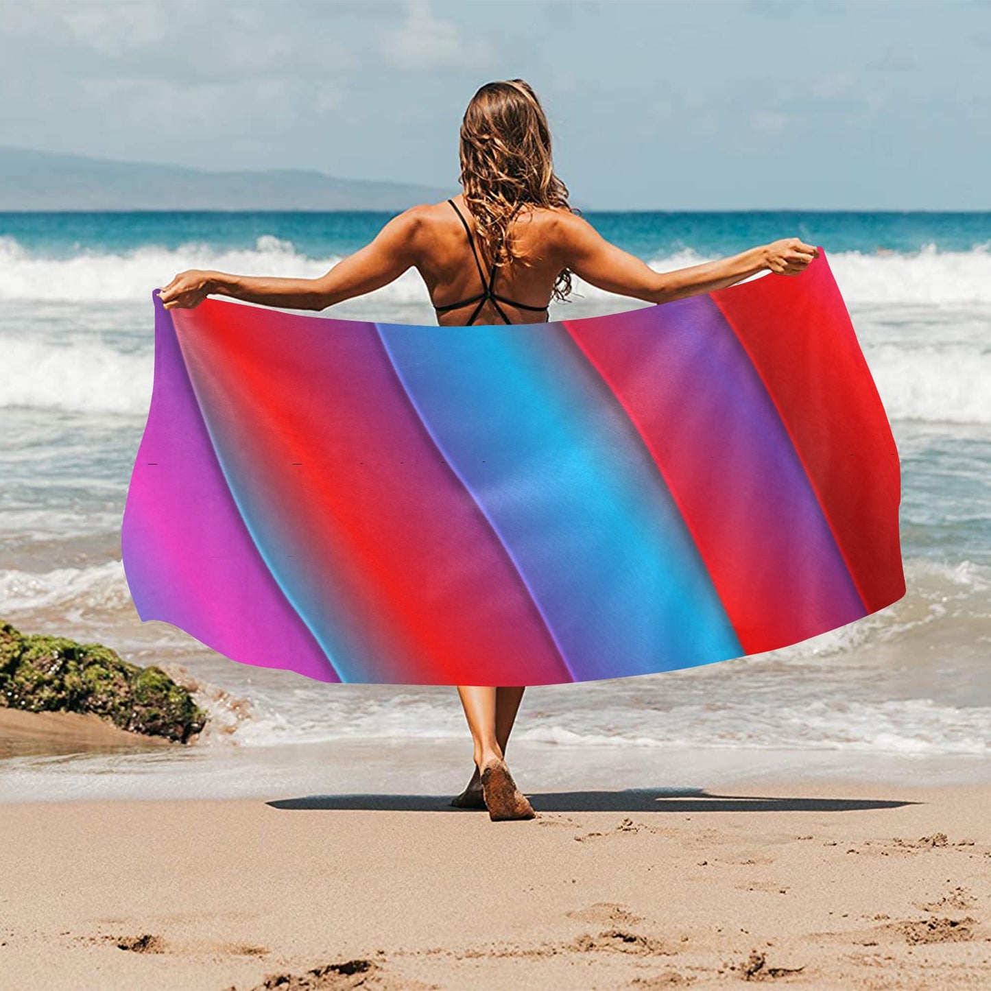 Red Brite Beach Towel 32"x 71"