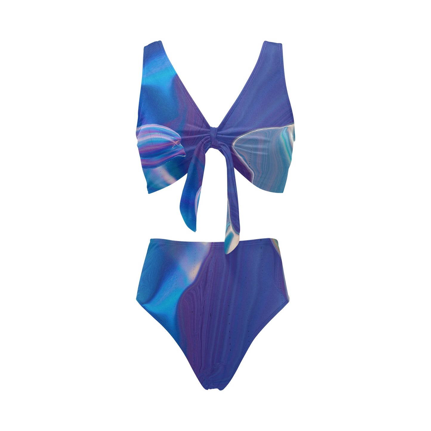 Blue Aura Chest Bow Tie Bikini Swimsuit