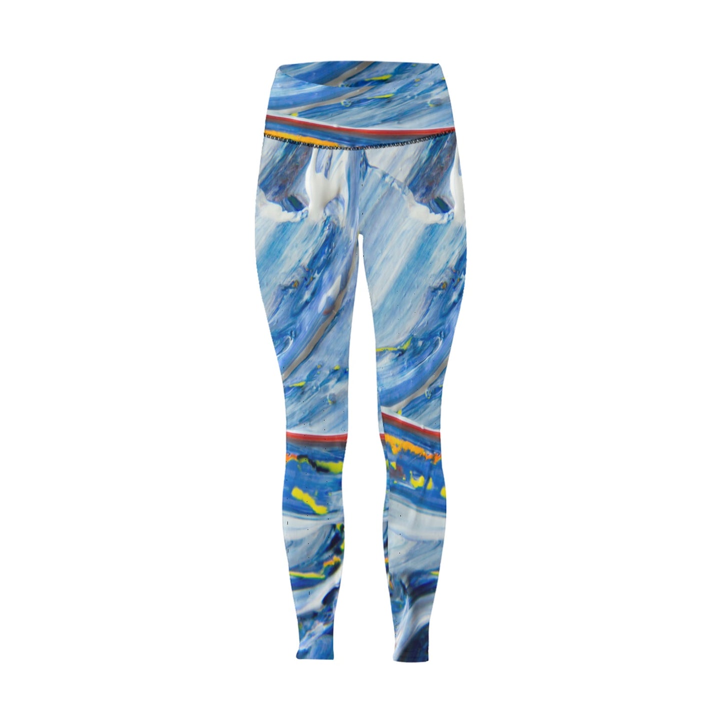 Blue Mural Women's High-Waisted Leggings