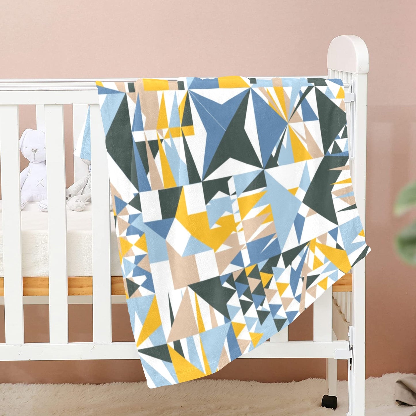 Blue Abstract Baby Blanket 40"x50"