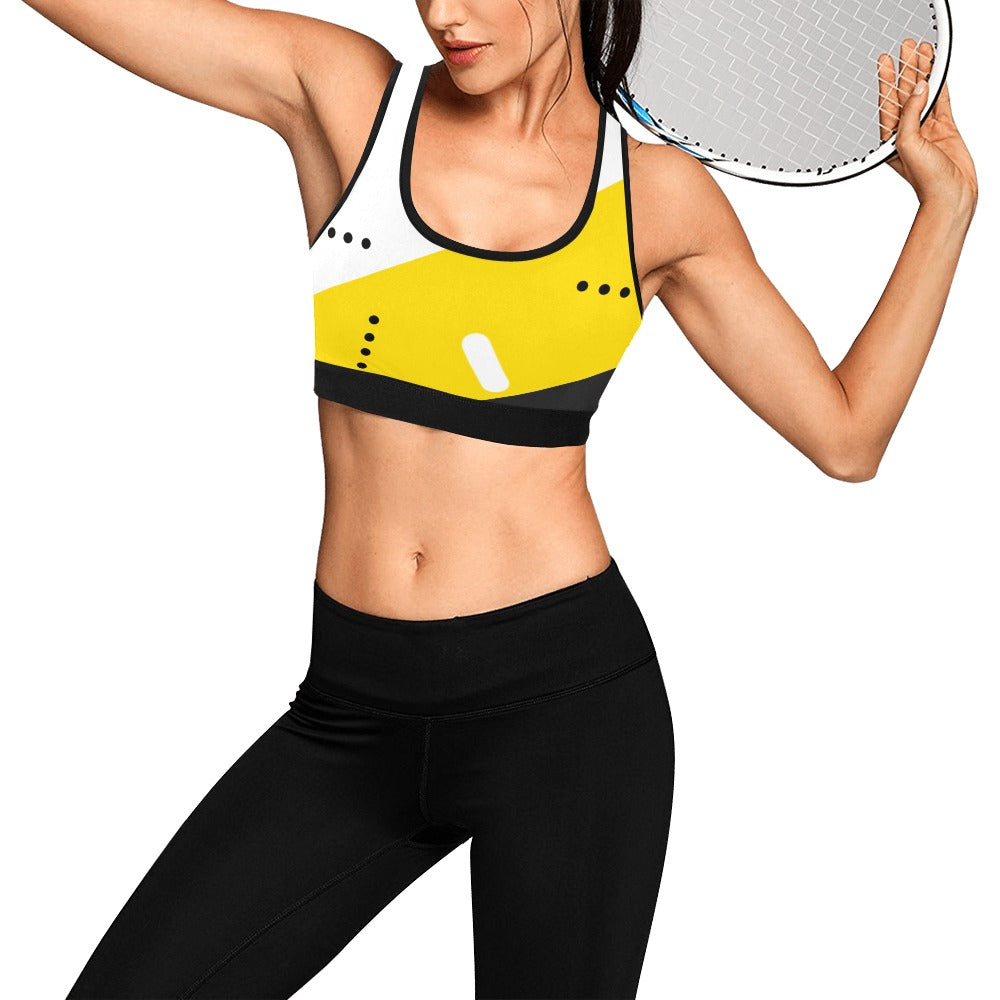 Black & Yellow Women's Sports Bra