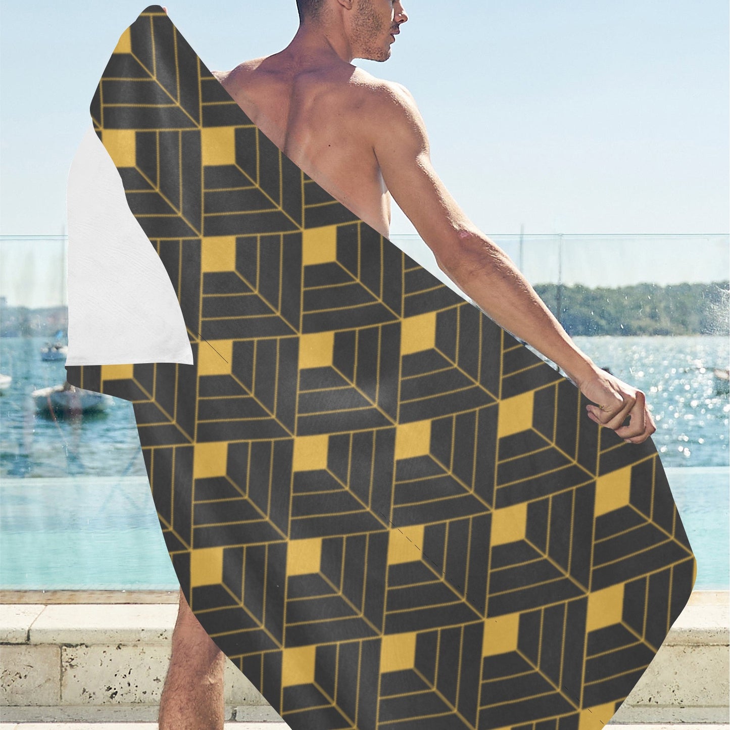 Gold Diamond Beach Towel 32"x 71"