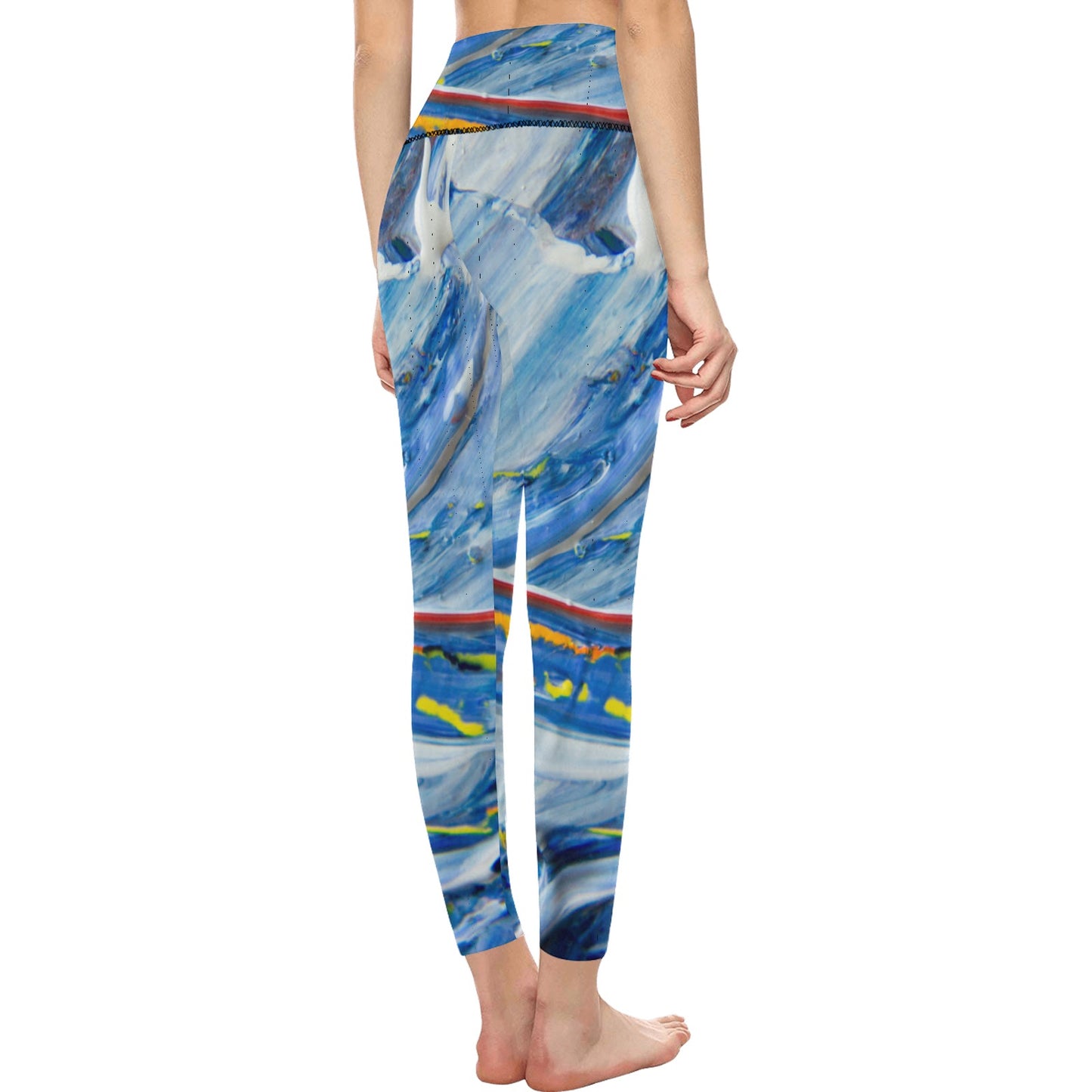 Blue Mural Women's High-Waisted Leggings