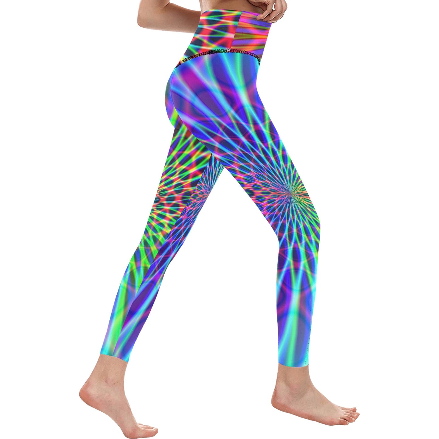 Abstract Rainbow Women's High-Waisted Leggings