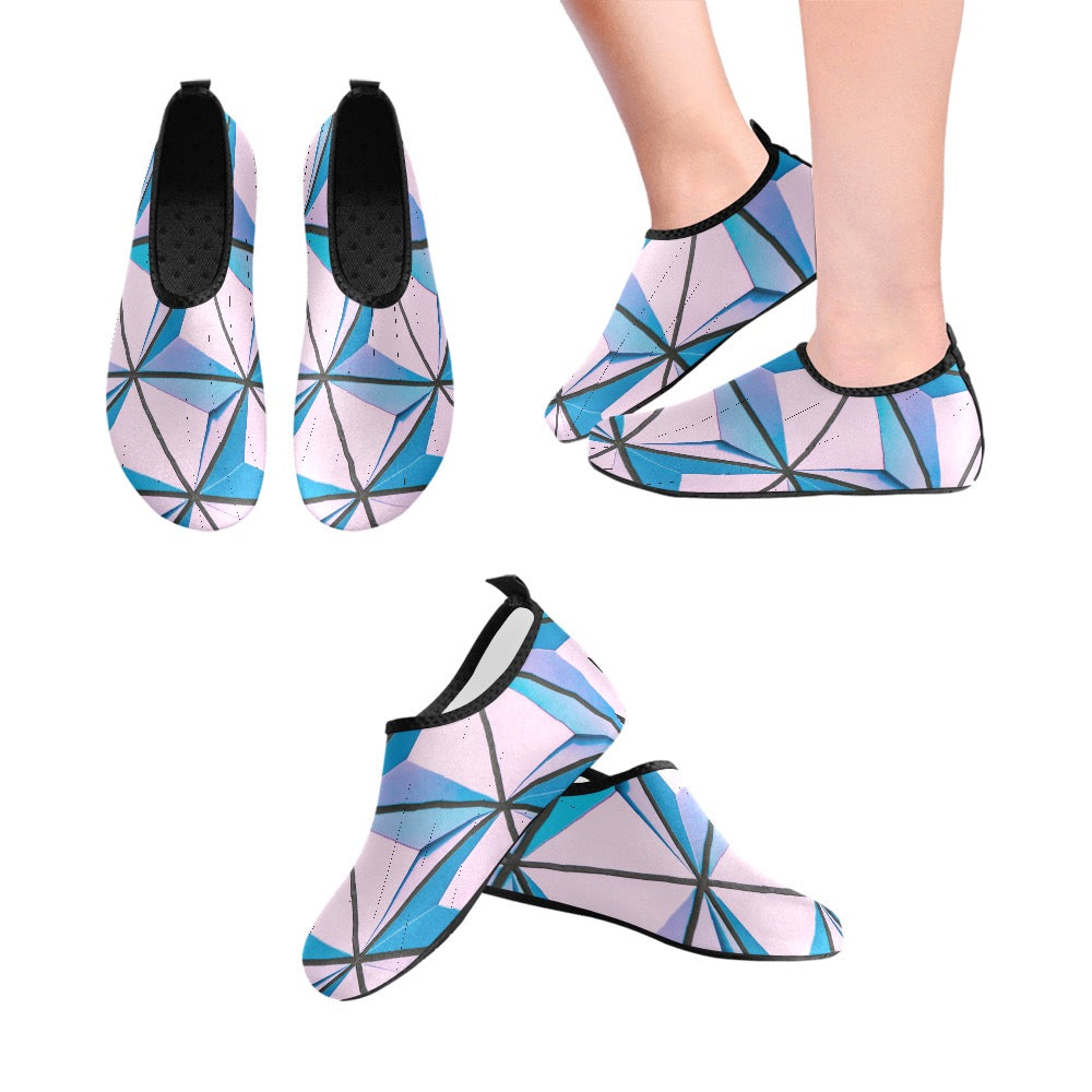 Pink Abstract Women's Slip-On Water Shoes