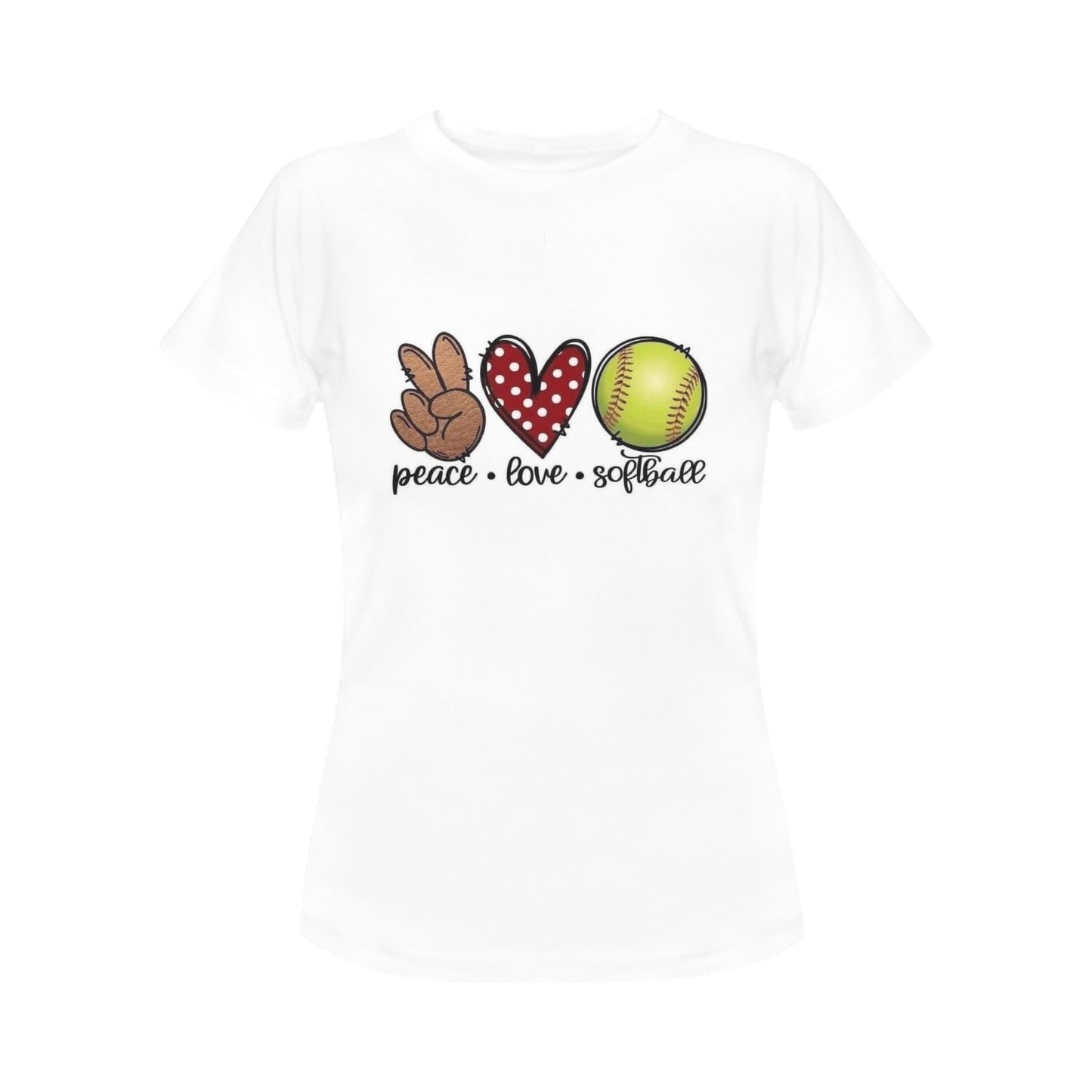 Peace, Love, Softball Women's T-Shirt