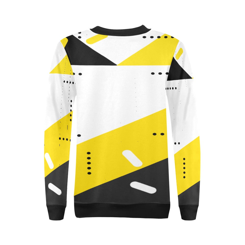 Black & Yellow Crewneck Sweatshirt for Women