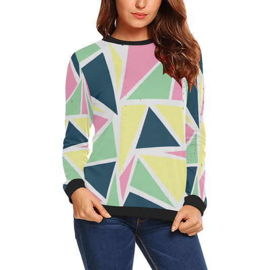 Colored Angles Crewneck Sweatshirt for Women