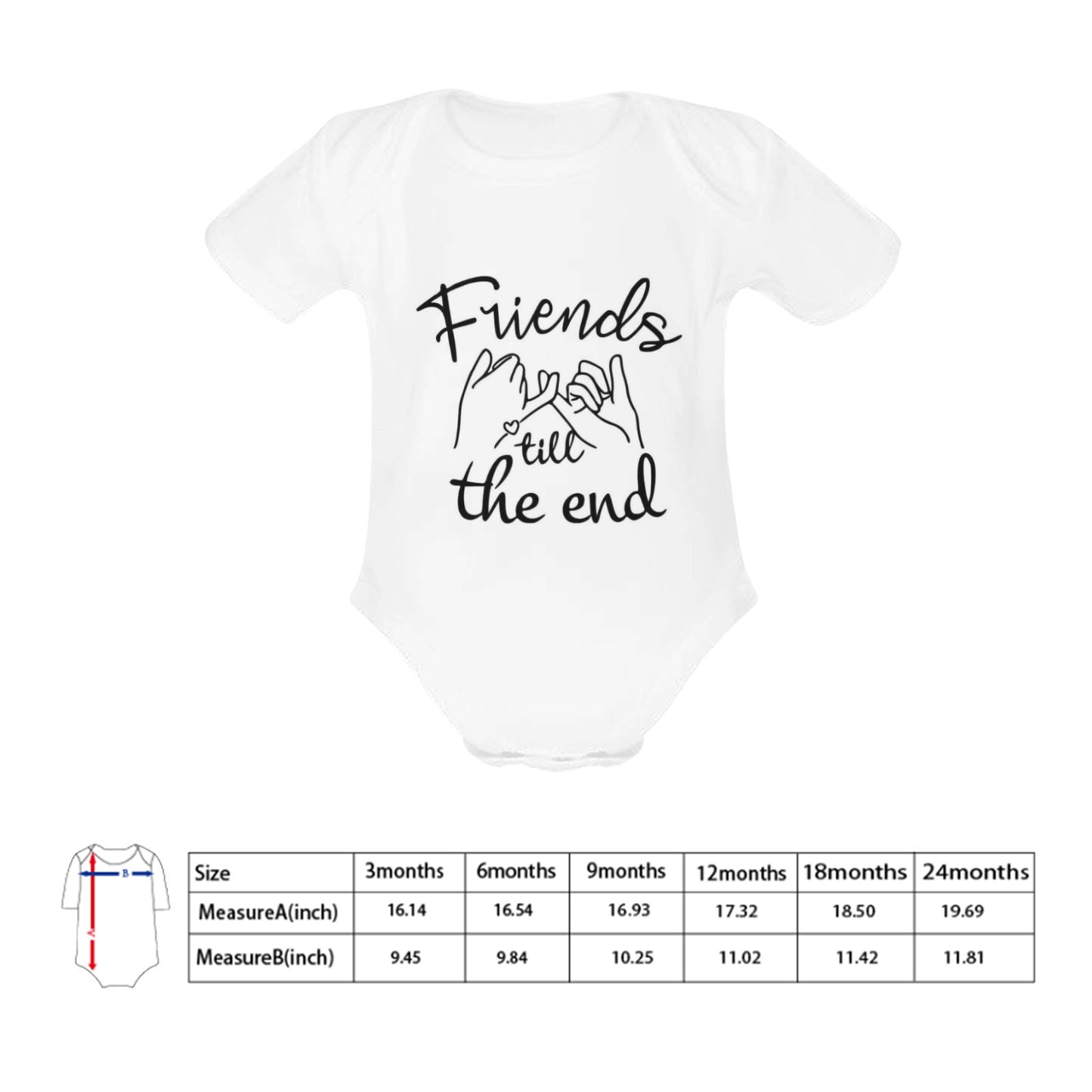 Friends till the end Baby Onesie