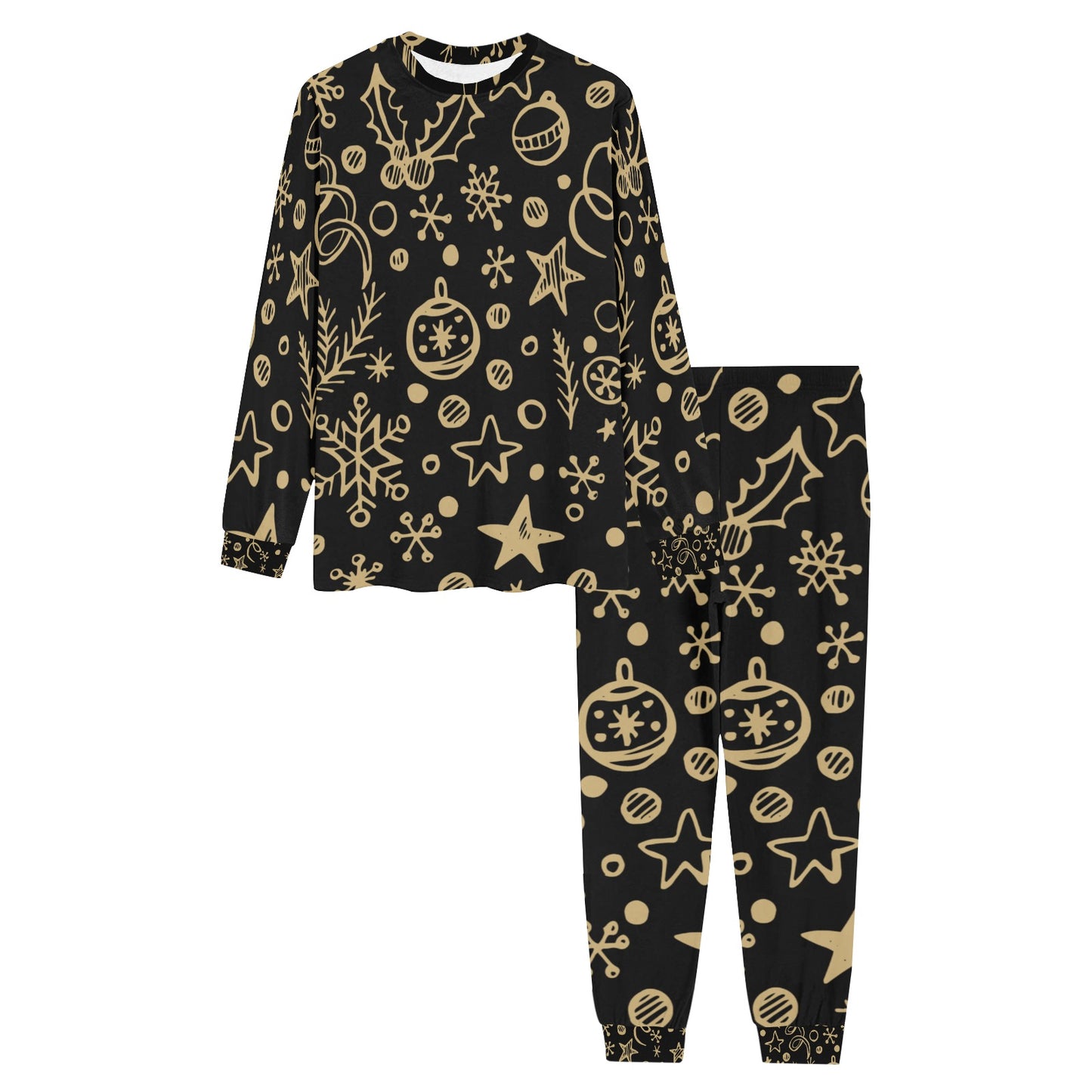 Gold Ornaments Christmas Men's Pajama Set