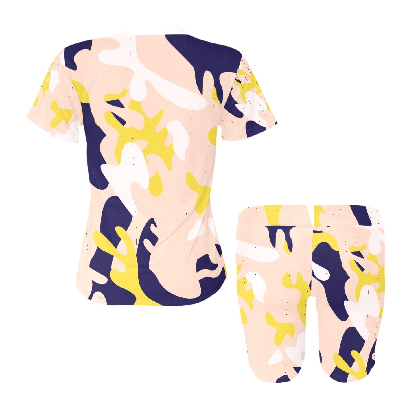 Pink Camouflage Women's Short Set