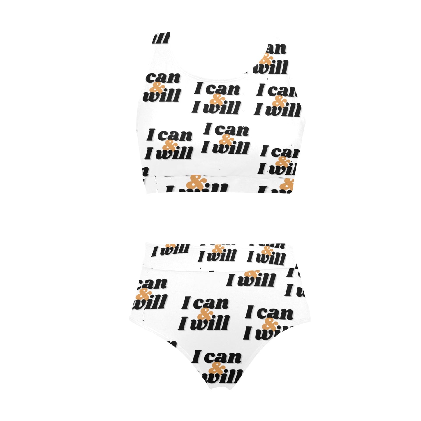 I Can & I Will Crop Top Bikini Set