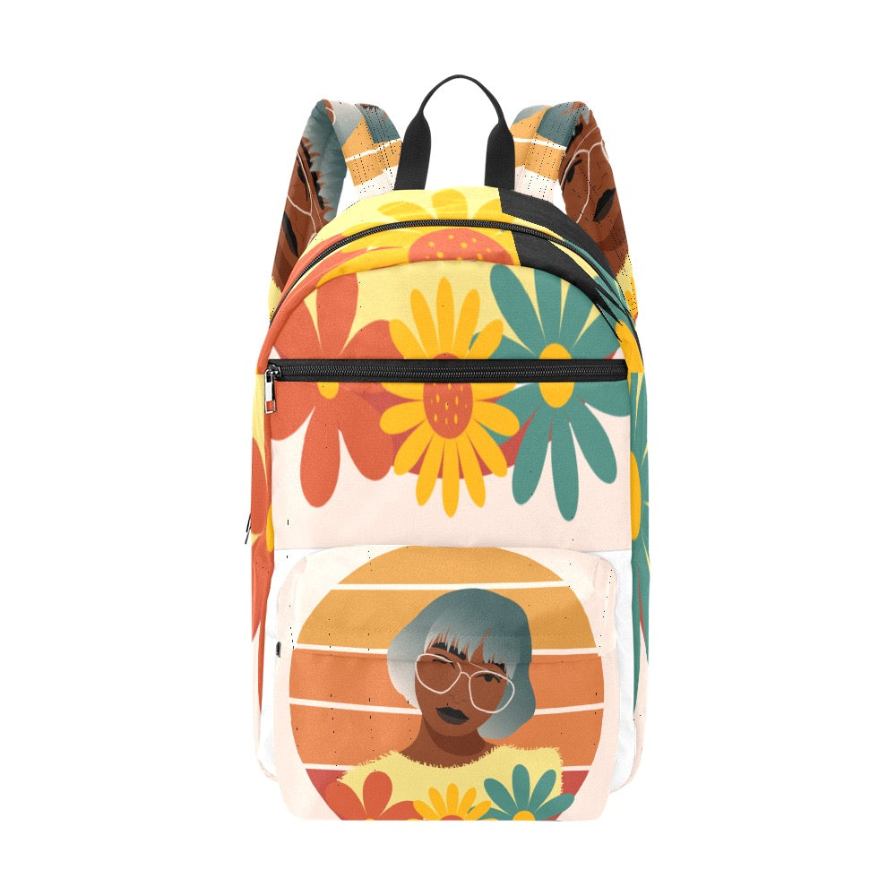 Melanin Flowers Large Capacity Travel Backpack