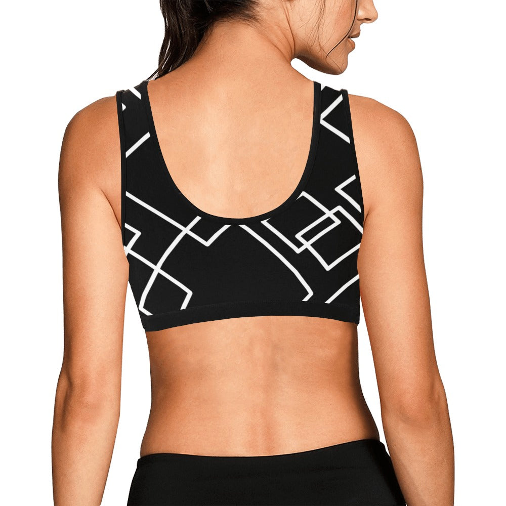 Black Squared Women's Sports Bra