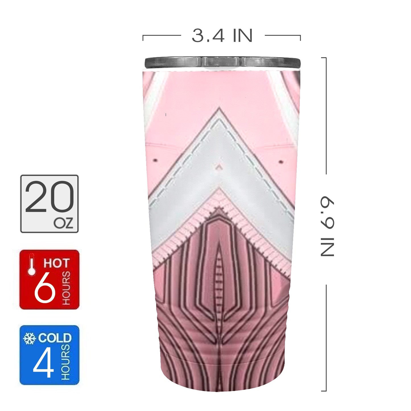 Pink and White Sneakers 20oz Insulated Stainless Steel Mobile Tumbler