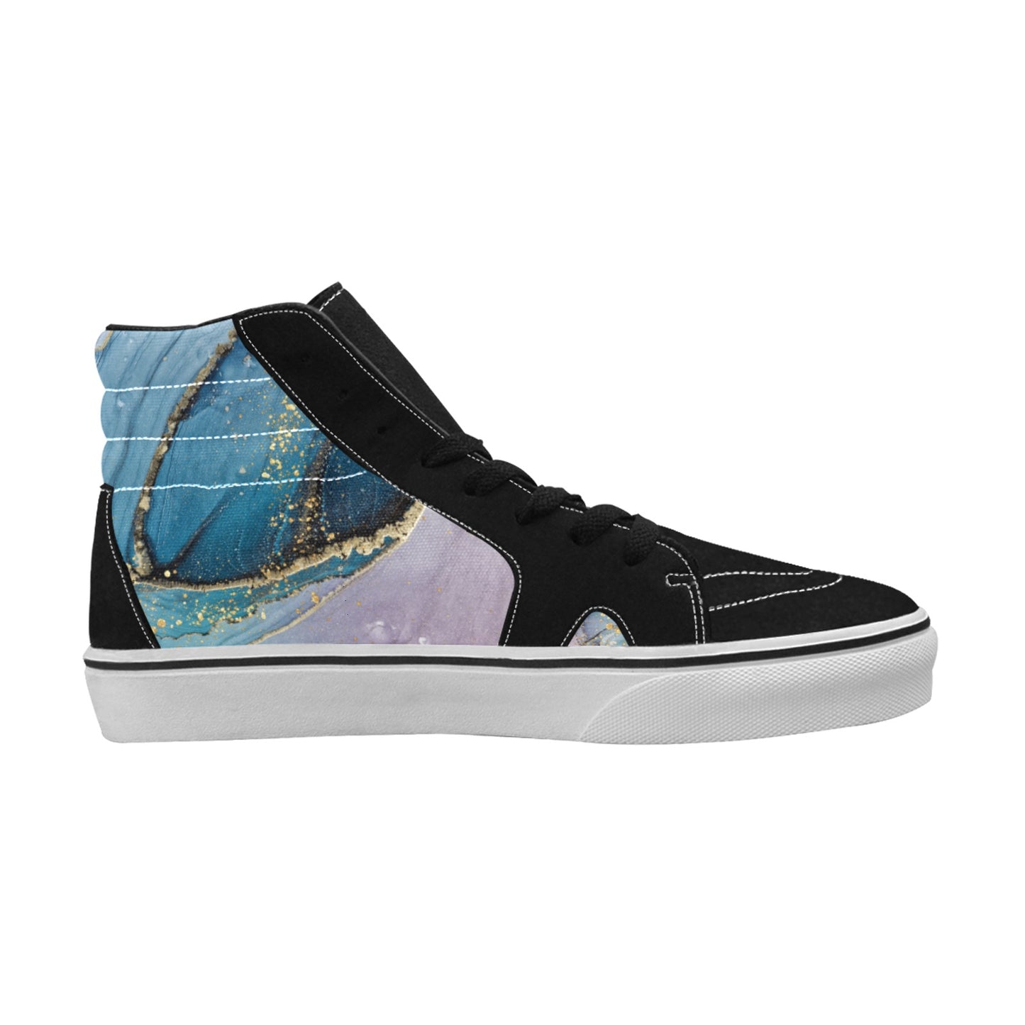 Blue Marble Men's High Top Skateboarding Shoes