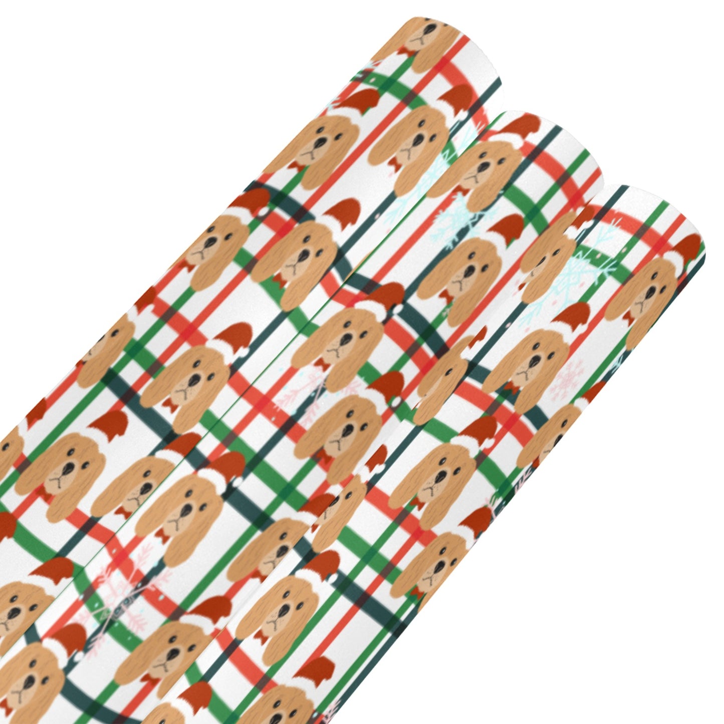 Santa Dog Christmas Gift Wrapping Paper 58"x 23" (3 Rolls)