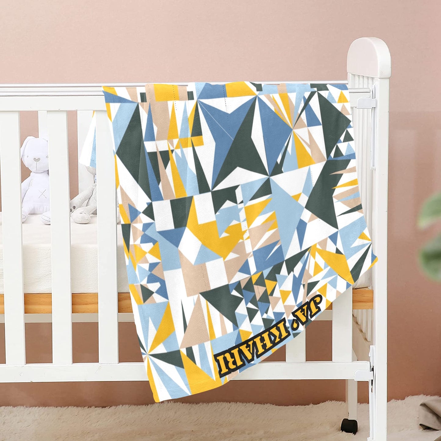 Ja’ Khari Blue Abstract Baby Blanket 30"x40"