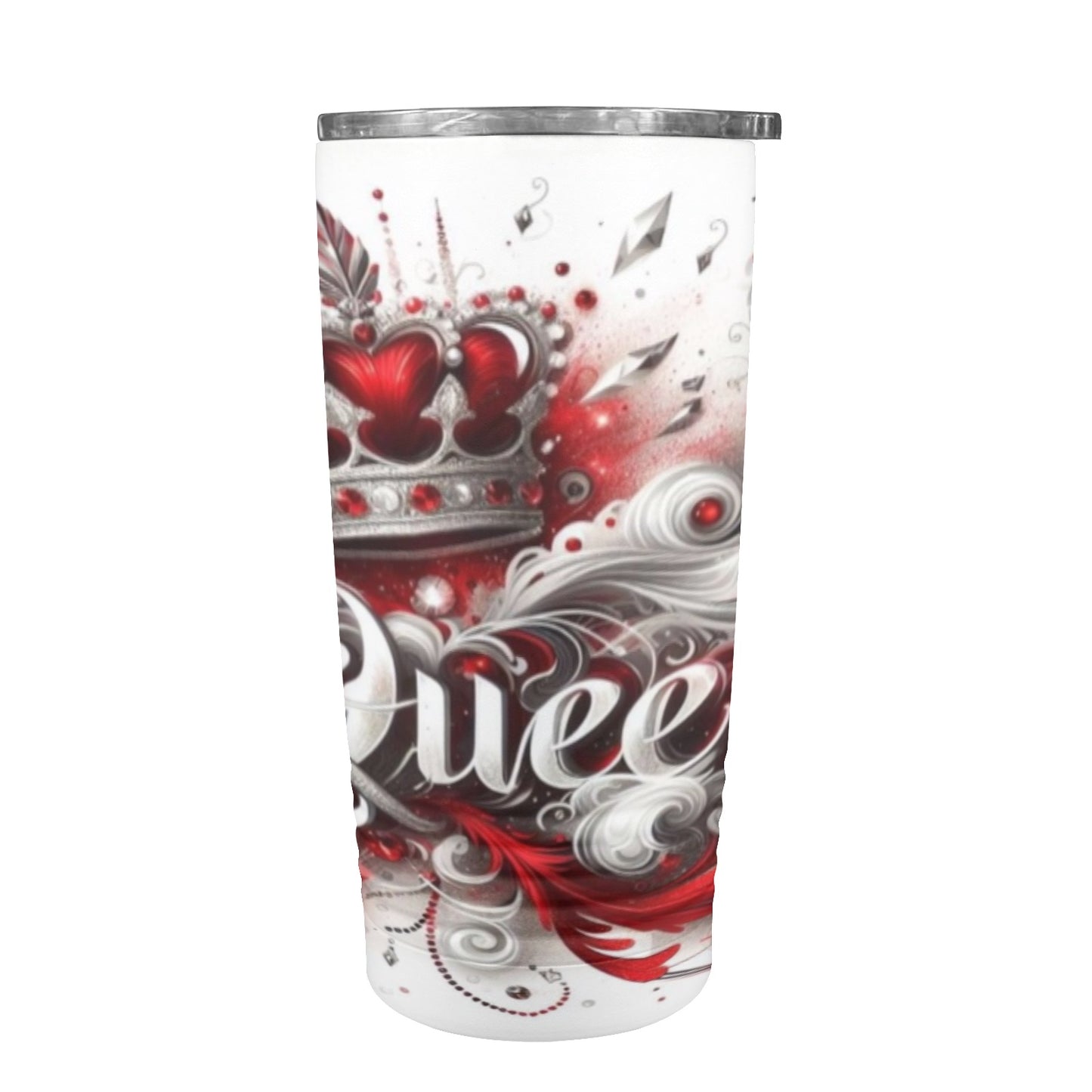 Queen- Red/Gray 20oz Insulated Stainless Steel Mobile Tumbler