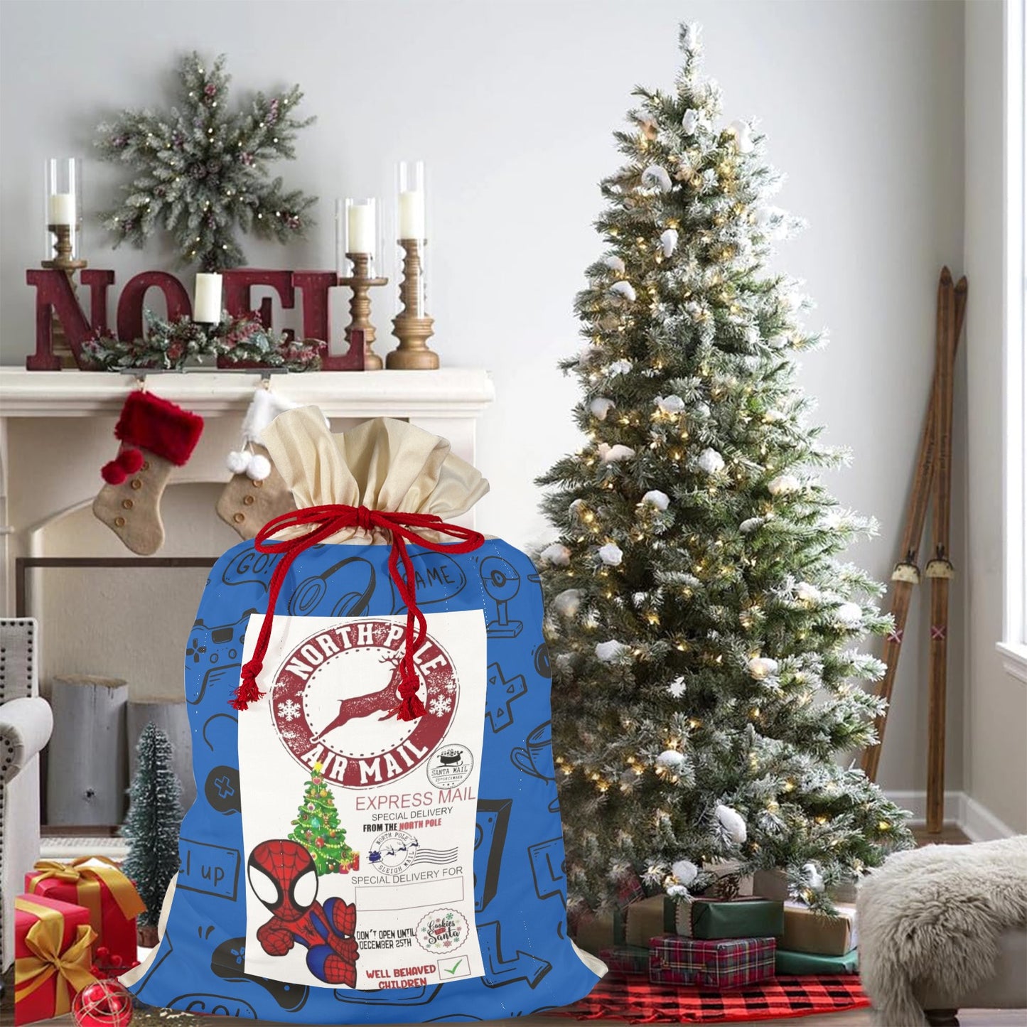 CHRISTMAS - Gamer Sack Santa Claus Drawstring Bag 21"x32"