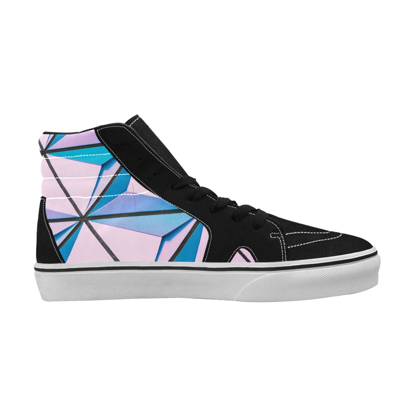 Pink Abstract Women's High Top Skateboarding Shoes