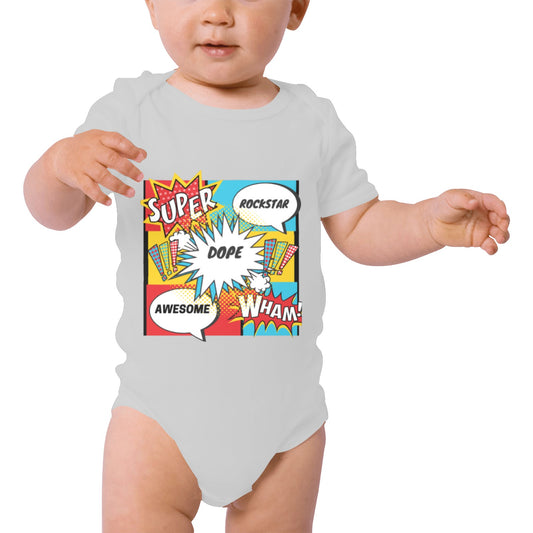 Comic Words Baby Onesie