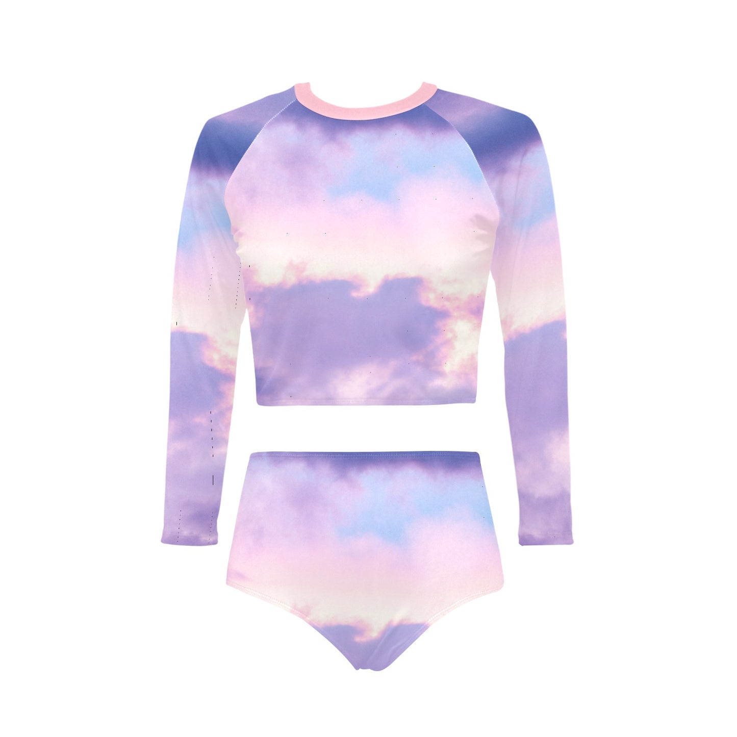 Pastel Skies Long Sleeve Bikini Set