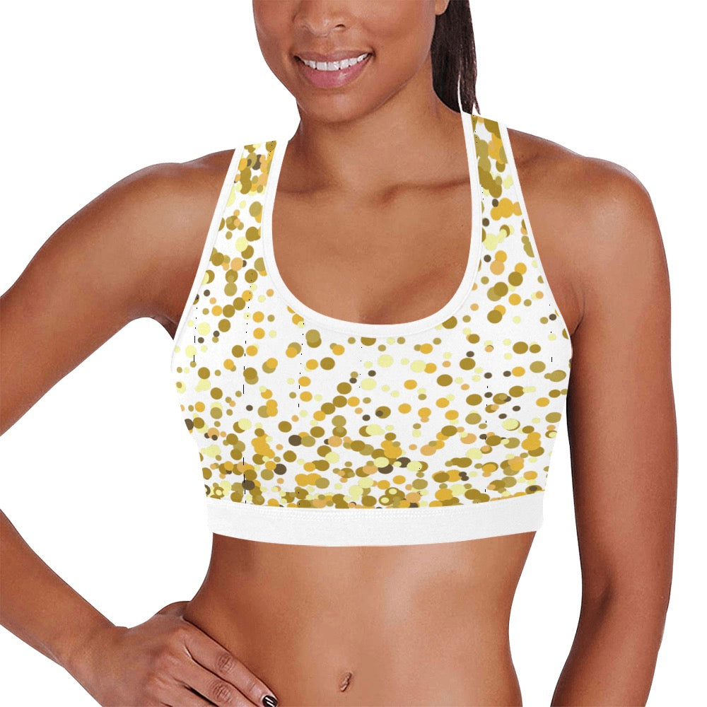 Gold Confetti Women's Sports Bra