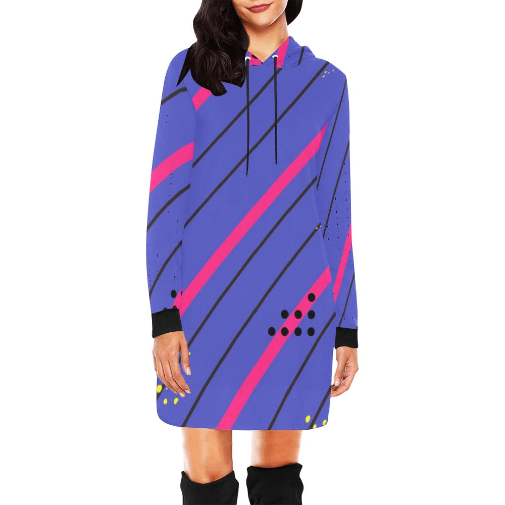 Blue Streak Hoodie Mini Dress