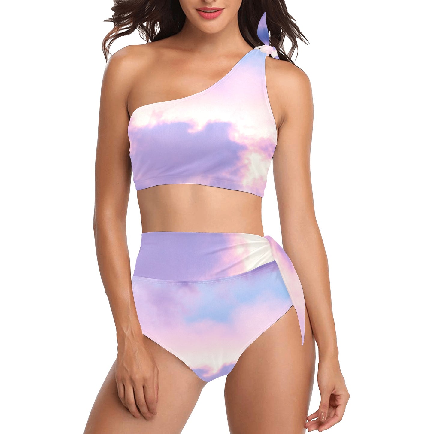 Pastel Skies One Shoulder Bikini Set