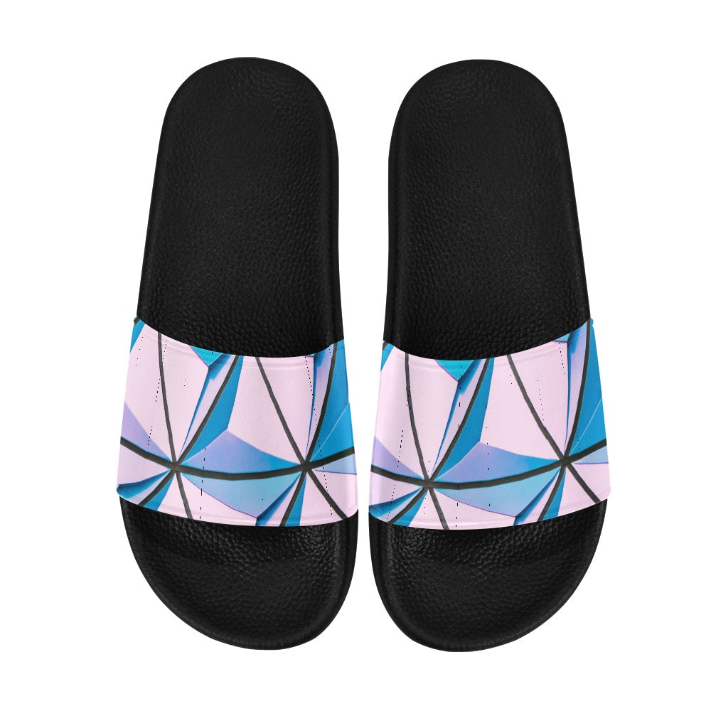 Pink Abstract Men's Slides