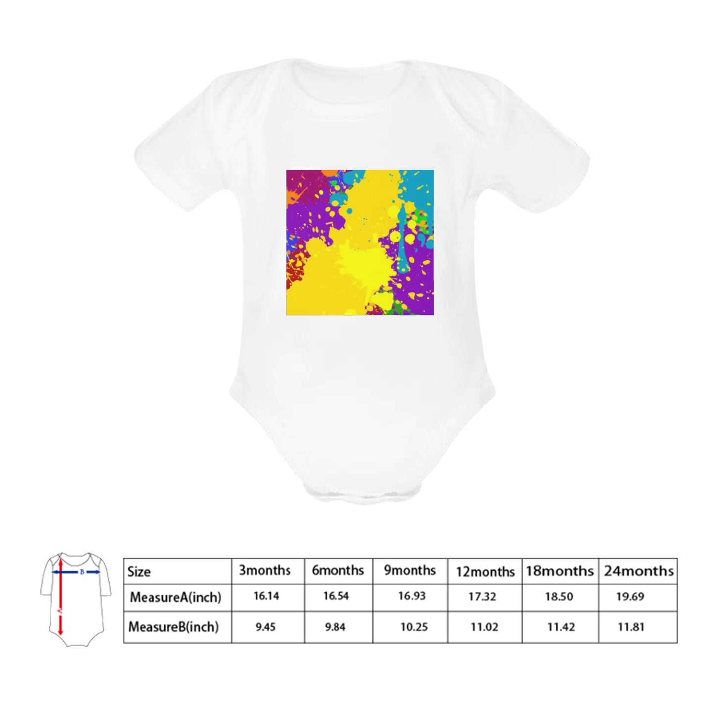 Yellow Splash Baby Onesie