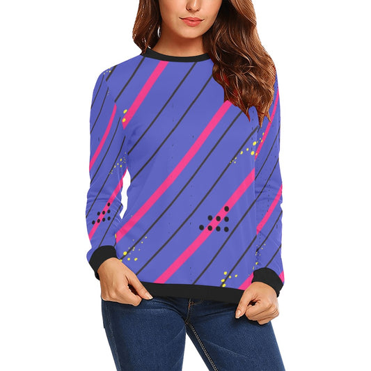 Blue Streak Crewneck Sweatshirt for Women